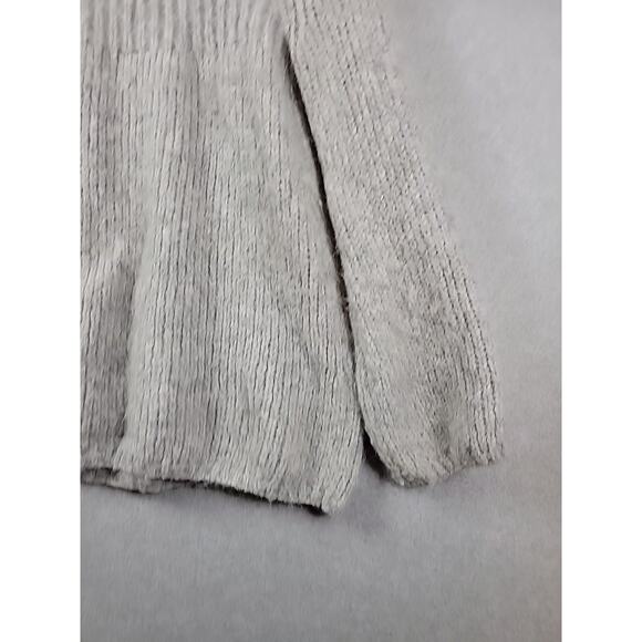 BCBGMaxazria Alpaca Blend Gray Knit LS Oversized Scoop Neck Sweater Women's Lrg - Picture 5 of 11